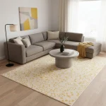 Covor galben modern model geometric, Muse Yellow Spotty, 120x170 cm, Asiatic London