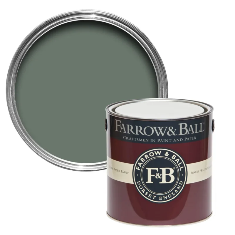 Vopsea verde mata 2 la suta luciu pentru interior Farrow and Ball Estate Emulsion Green Smoke No. 47 2.5 Litri