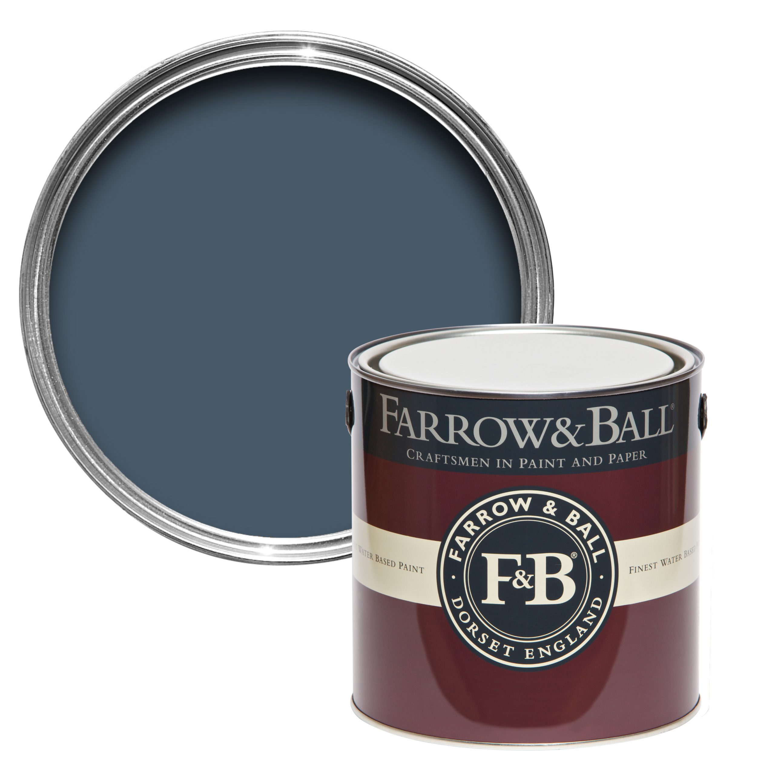 Vopsea albastra satinata 20% luciu pentru interior Farrow & Ball Estate Eggshell Stiffkey Blue No. 281 2.5 Litri