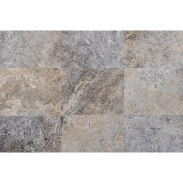Travertin Silver C/C placaj pereți, 40.6x30.5 cm, mat chituit