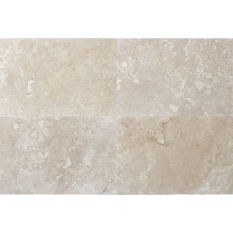 Travertin blanco lustruit și chituit placaj, Stona, 40.6x40.6 cm