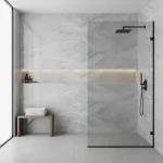 Placaj marmură gri lustruita cu venaturi fluide Grigio, 40x30x1.5 cm