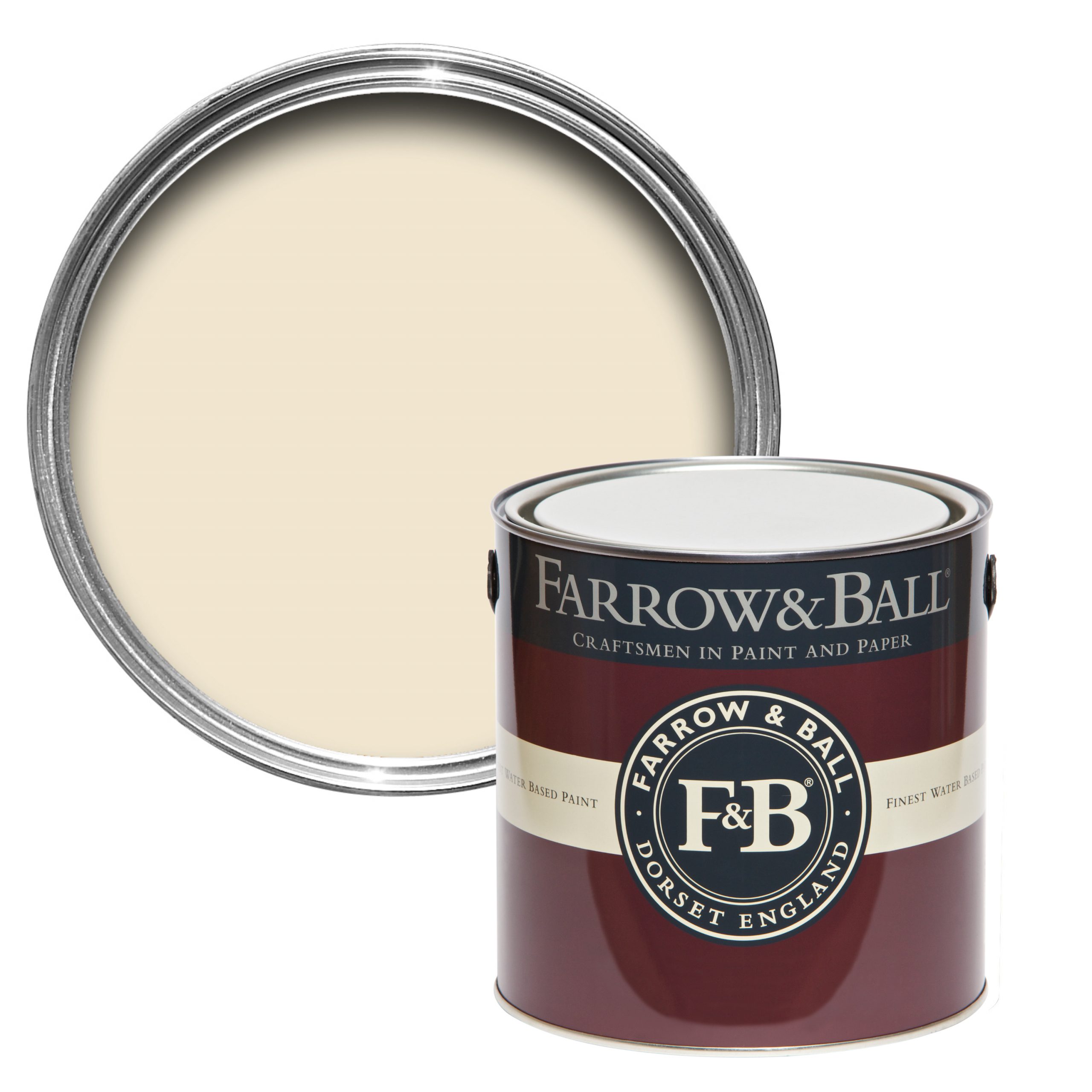 Vopsea alba satinata 20% luciu pentru exterior Farrow & Ball Exterior Eggshell White Tie No. 2002 2.5 Litri