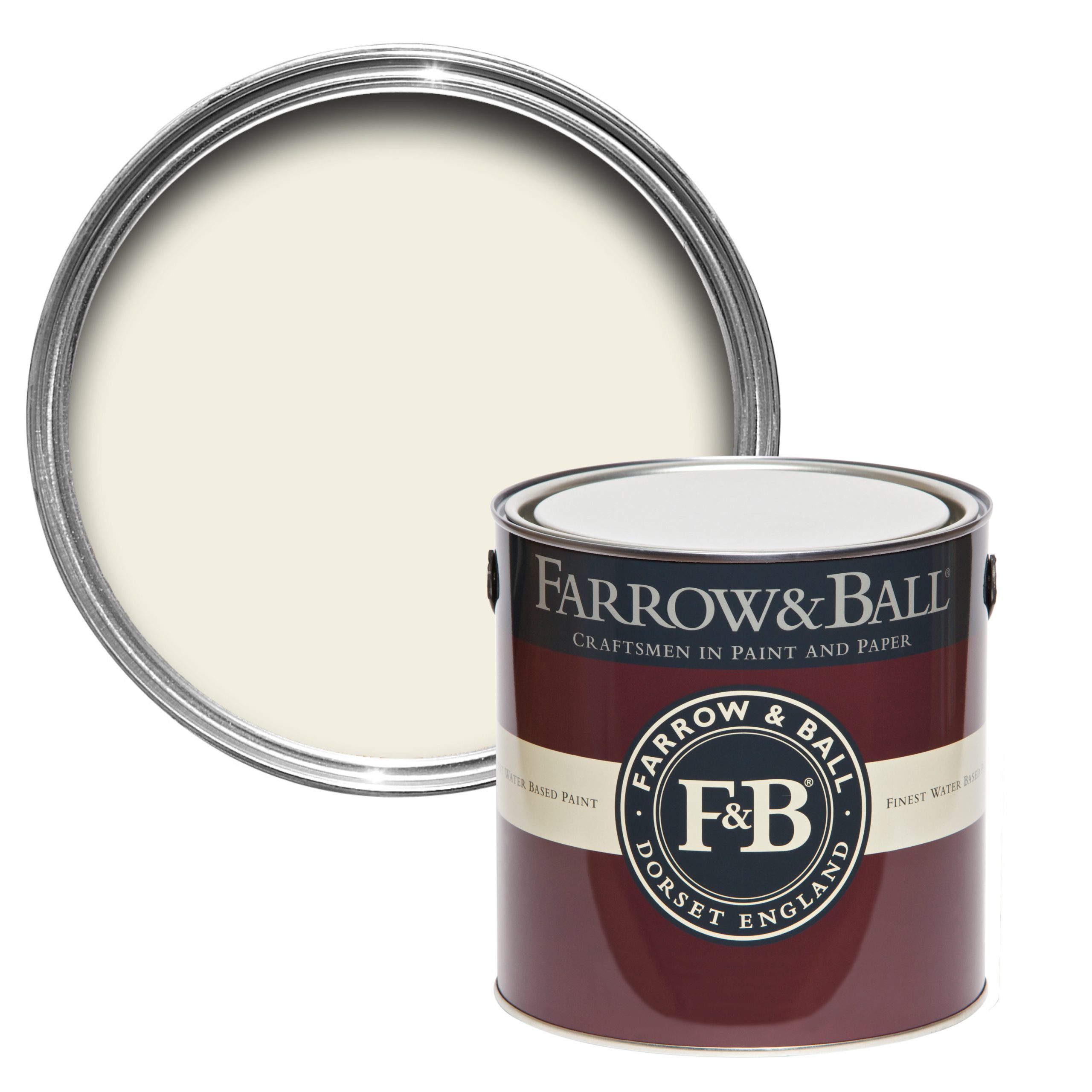 Vopsea alba satinata 20% luciu pentru exterior Farrow & Ball Exterior Eggshell Wimborne White No. 239 2.5 Litri
