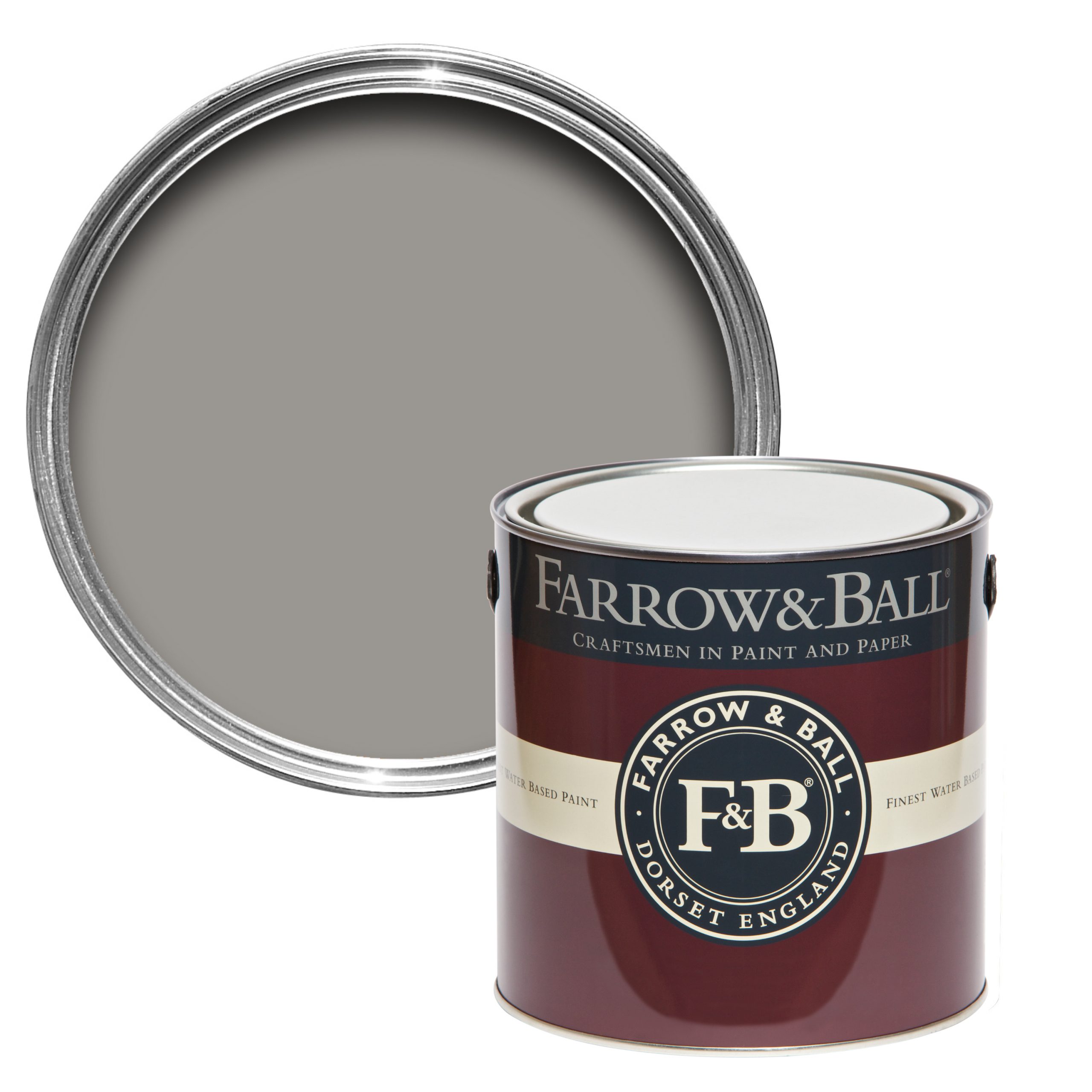 Vopsea gri satinata 20% luciu pentru exterior Farrow & Ball Exterior Eggshell Worsted No. 284 2.5 Litri