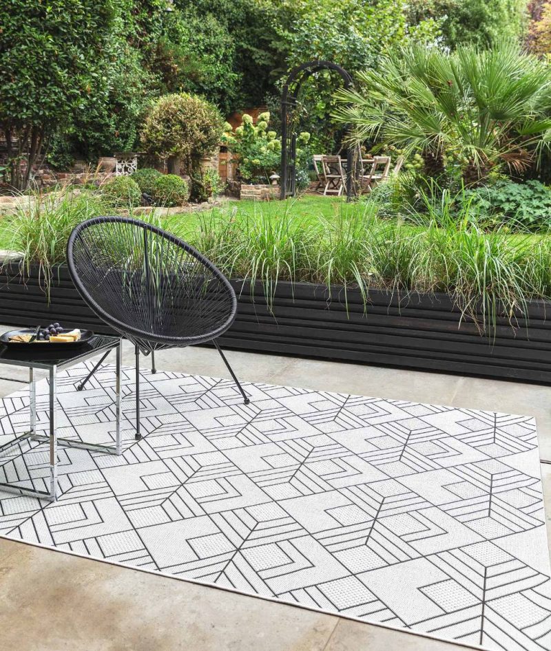 Covor ivory modern outdoor model geometric Patio Deco Ivory 4 mm 120x170 cm PATI1201700016