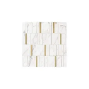 Decor Marazzi Allmarble Golden White Mosaico Barcode Lux 40X40 cm M8HD