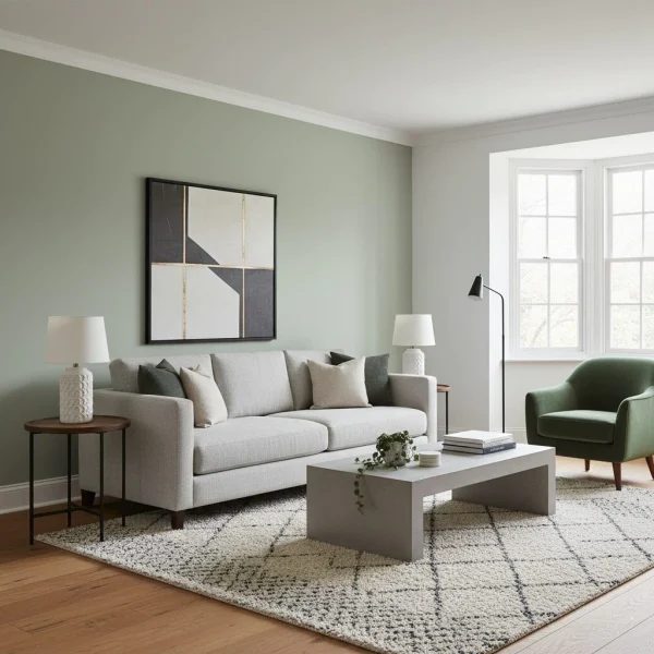 Vopsea ecologică gri cu subtonuri reci de albastru-verde, Casein Distemper Farrow and Ball, Blue Gray No. 91, 2.5 Litri