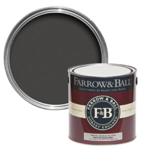 Vopsea neagra mata 2% luciu pentru interior Farrow & Ball Dead Flat Grate Black No. 9920 5 Litri