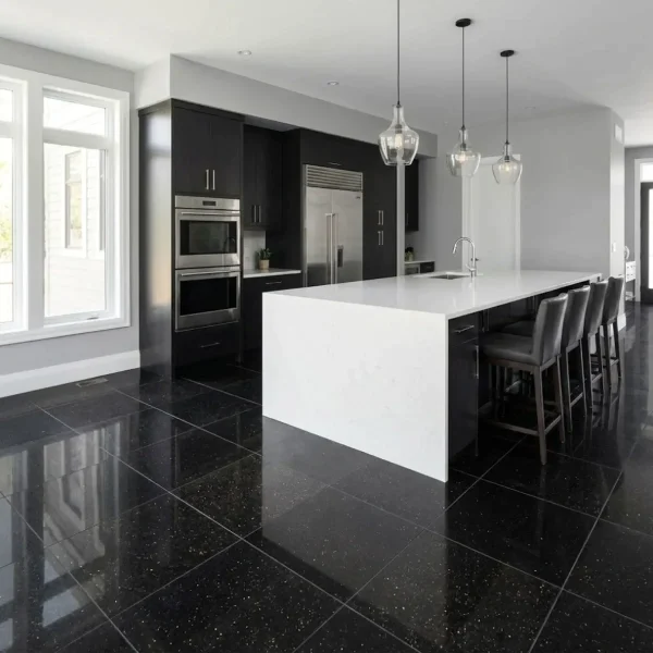 Granit negru Black Galaxy placaj 40x40 cm lustruit 1 cm