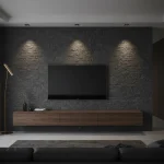 Placaj scapitat marmură neagră-antracit Petra Black, 20x10x1.5 cm