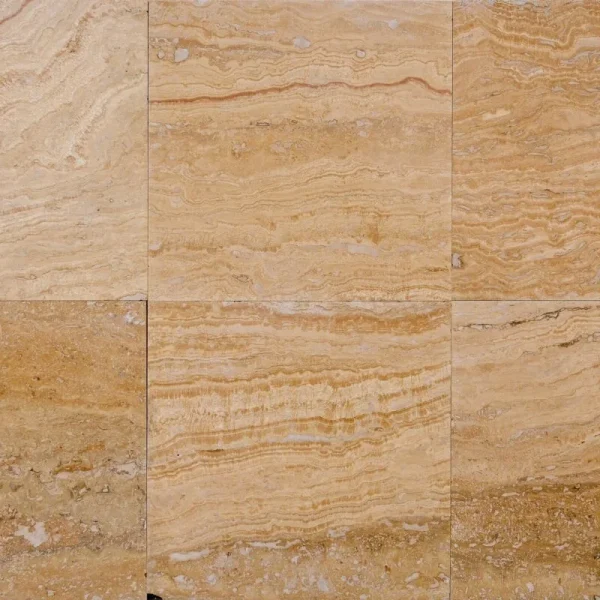 Travertin Romano cream lustruit, placaj, 45,7x45,7 cm, 1,2 cm