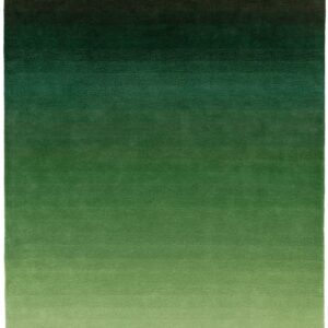 Covor pufos verde din lână nylon lucrat manual modern model abstract Ombre Runner Green 9 mm 70x240 cm OMBR070240OM04