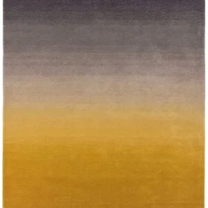 Covor pufos mustar din lana nylon lucrat manual modern model abstract ombre mustard 9 mm 200x290 cm ombr200290om01