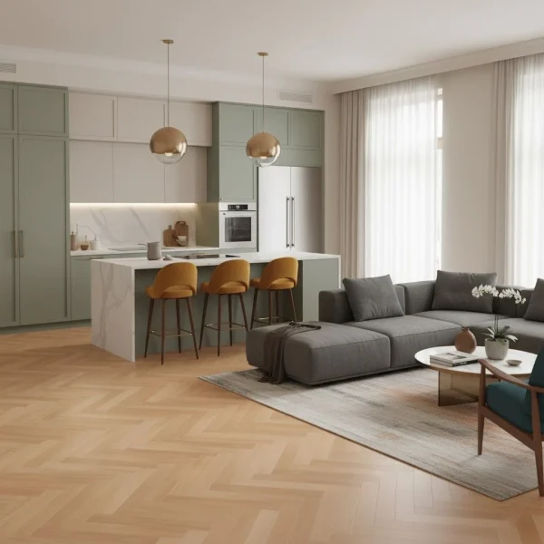 Parchet dublu stratificat fag lacuit mat Boen Beech Nature, durabil, clasic, 10x70x470 mm - Parchet herringbone