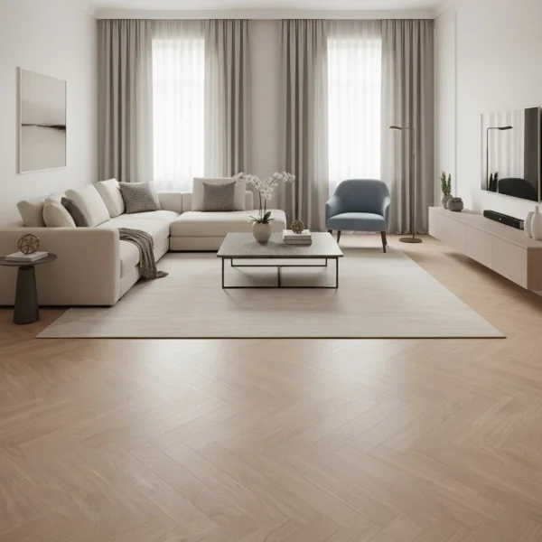 Parchet dublu stratificat stejar albit natural chevron Boen Oak White Nature 10x70x470 mm - Parchet dublu stratificat