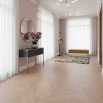 Parchet dublu stratificat stejar albit natural chevron Boen Oak White Nature 10x70x470 mm - Parchet dublu stratificat