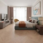 Parchet dublu stratificat stejar albit natural chevron Boen Oak White Nature 10x70x470 mm - Parchet dublu stratificat