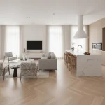 Parchet dublu stratificat stejar uleiat albit 1 strip Boen Oak White Baltic 10x70x470 mm - Parchet dublu stratificat