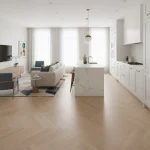 Parchet dublu stratificat stratificat Herringbone Boen Oak White Baltic, stejar albit 10x70x470 mm
