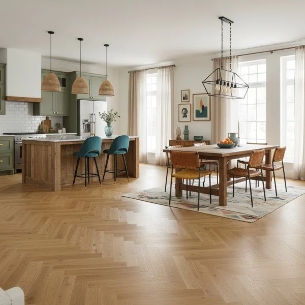 Parchet triplustratificat stejar, uleiat periat, 14x138x690 mm, Animoso, Boen - Parchet herringbone