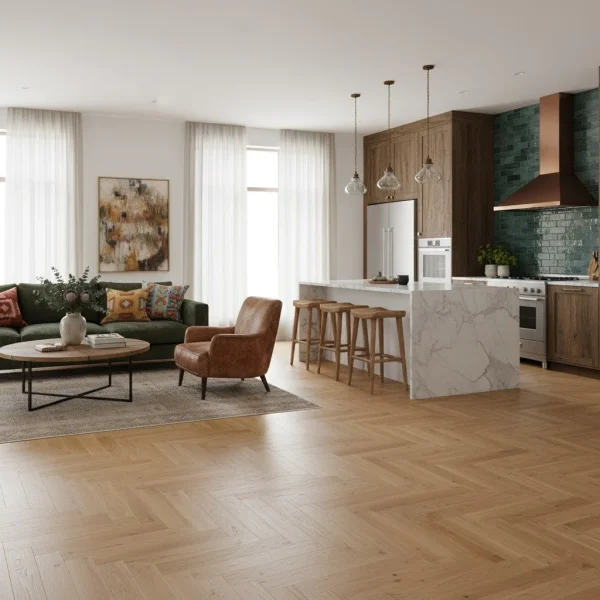 Parchet triplustratificat stejar, uleiat periat, 14x138x690 mm, Animoso, Boen - Parchet herringbone