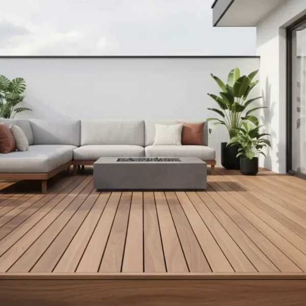 Placă decking lemn Iroko, profil P1, exterior, 20x120 mm