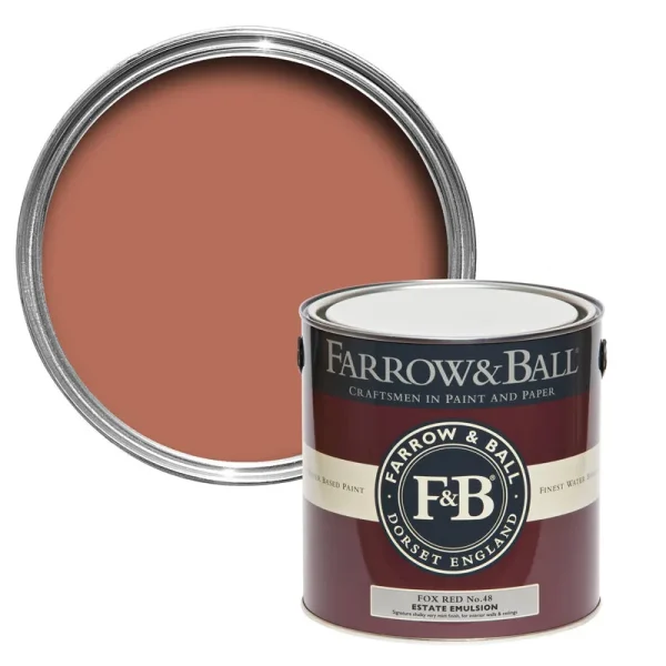 Vopsea roșie teracotă pentru interior Fox Red 48, 2.5L, Farrow & Ball