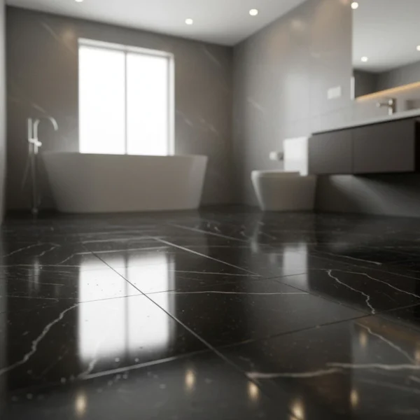 Marmura neagra Nero Marquina, placaj lustruit, 60x60 cm, interior