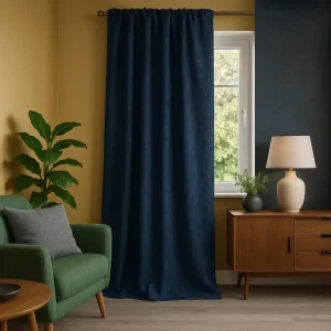 Material draperie Dallas 607 dark blue Premium 100% PES latime 138 cm