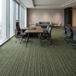 Mochetă dale birou verde, Burmatex 21911 Green Stripe 50x50cm