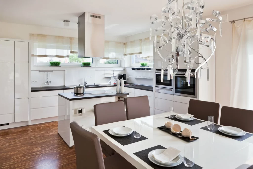 Bucătărie-sufragerie: design convenabil pentru camere combinate