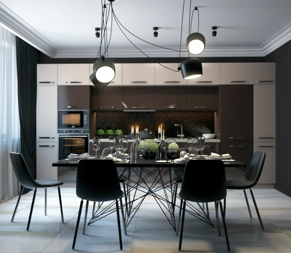 Bucătărie-sufragerie: design convenabil pentru camere combinate