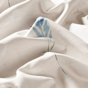 Draperii model floral crem albastru verde din poliester printat Felix FR Gardisette latime material 140 cm