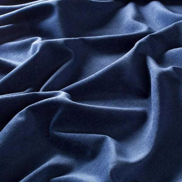Draperii model uni albastru din poliester Chenille FR Gardisette latime material 148 cm
