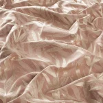 Material draperie jacquard floral roz-piersică Amica, poliester-bumbac, 137 cm lățime