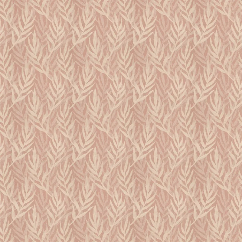 Material draperie jacquard floral roz-piersică Amica, poliester-bumbac, 137 cm lățime