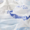 Perdele model grafic alb albastru din poliester si vascoza printat Bebop Gardisette latime material 300 cm