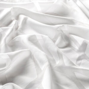 Perdele model grafic alb argintiu vascoza si din poliester printat Cell Gardisette latime material 295 cm