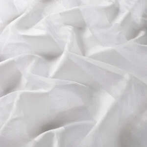 Perdele model in dungi alb din poliester organza Joyce White Gardisette latime material 300 cm