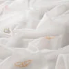Perdele pentru copii model fluturi alb orange din poliester brodat voal Honey Gardisette latime material 295 cm