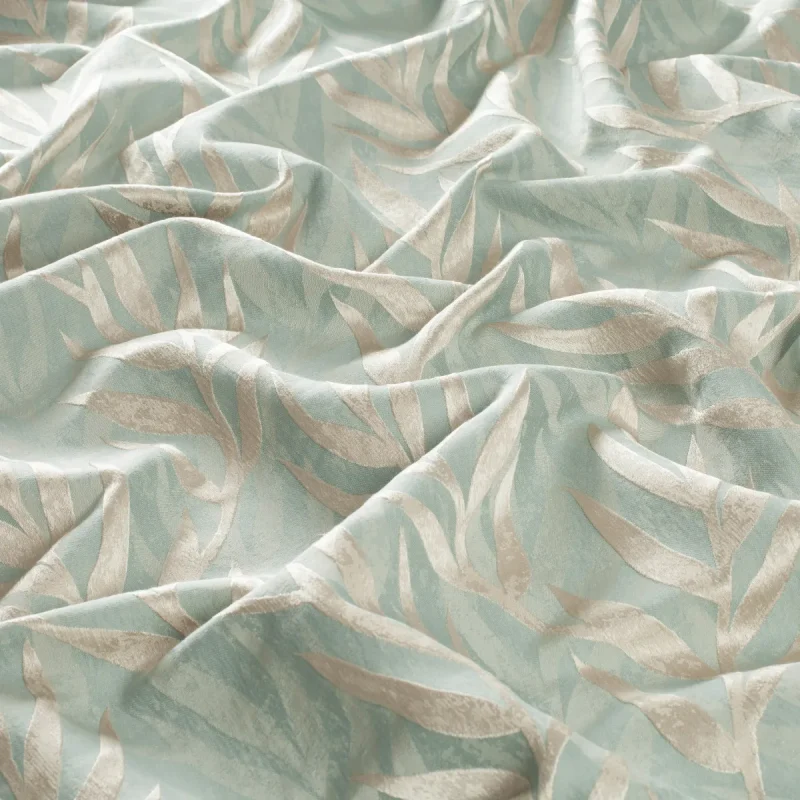 Material draperii verde pastel auriu, jacquard, Amica Gardisette,137 cm