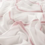 Perdea semi-transparentă design linii de tip romb roz, Alexa, Gardisette, 295 cm