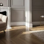 Plintă decorativă albă cu profil superior elegant, Durotec 22, 244x12x1.6 cm Plintă decorativă albă cu profil superior elegant, Durotec 22, 244x12x1.6 cm