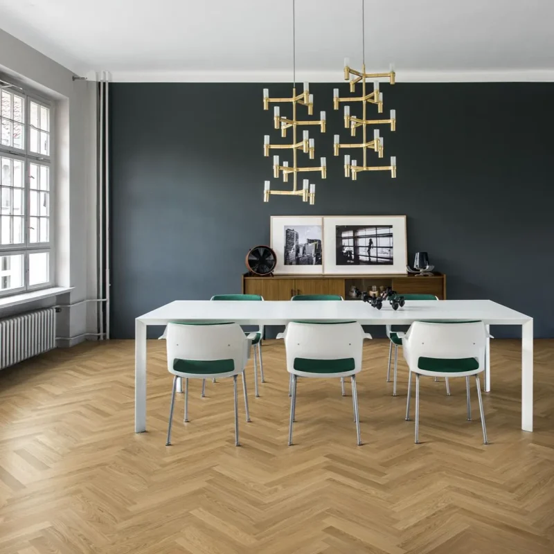 Parchet lemn natural spic herringbone, Studio Oak AB, Kahrs, 490x70x11 mm