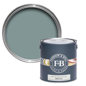 Vopsea ecologica albastra mata 2% luciu pentru interior farrow & ball dead flat oval room no 85 5 litri
