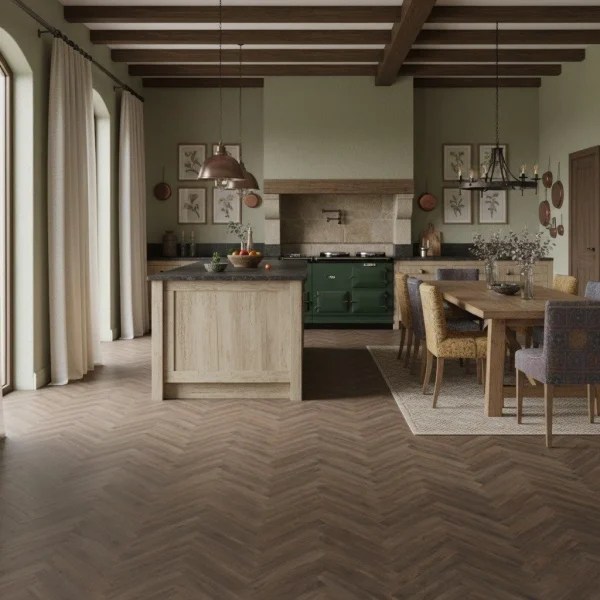 Parchet Herringbone SPC Takaina Herringbone, stejar deschis, rezistent, 150x610 mm - Parchet herringbone