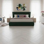 Parchet laminat finisaj alb-gri, herringbone 12mm AC6 4V 5G 627 Polar Oak Alsafloor - Parchet herringbone