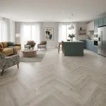 Parchet laminat gri-bej, herringbone 12mm AC6 4V 5G 619 Sardinia Oak Alsafloor - Parchet herringbone