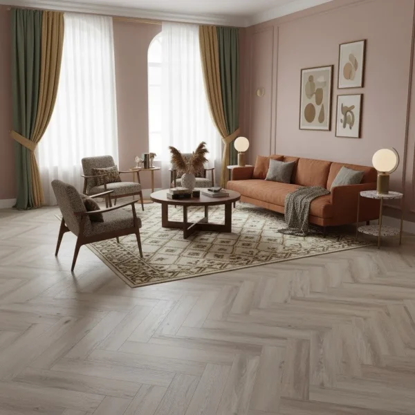 SPC ARBITON AMARON Herringbone floor 5.0/0.55 MEDICCI OAK CA 177 592x148 mm - Parchet herringbone